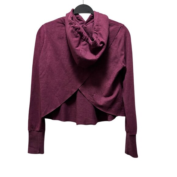 Gymshark Cross Back Hooded Cropped Sweatshirt Size XS Deep Plum - Picture 5 of 7